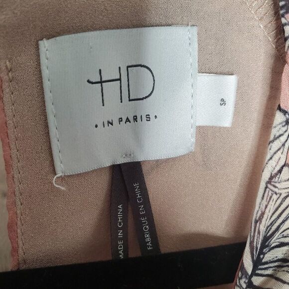 HD In Paris Bell Sleeve Mini Floral Pink Dress Womens Small Petite - Picture 8 of 12